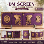 DM Screen Laser Cut File | DND Dungeon Master Screen SVG | CDR SVG PNG DXF PDF EPS - Image 3