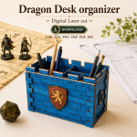 Dragon Desk Organizer Laser Cut File | Fantasy Office Organizer SVG | Digital Download - Image 3
