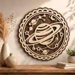 Planet Wall Decor SVG Bundle | Space Nursery Laser Cut File | Layered Wooden Planet Sign SVG for Glowforge Cricut DXF EPS PNG - Image 2