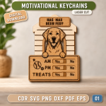 Dog Feeding Tracker Magnet SVG | Pet Care Reminder Laser Cut File | Dog Food Schedule Magnet | Puppy Meal Tracker | CNC Glowforge Digital Download - Image 2