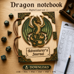 Dragon Notebook Laser Cut File | Fantasy Journal Cover SVG | Digital Download - Image 3