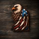 American Eagle Layered SVG | Patriotic Wood Laser Cut File | Bald Eagle SVG | Glowforge CNC Design | DXF EPS PDF PNG - Image 2