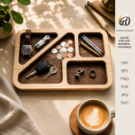 Dump Tray Laser Cut Files, SVG DXF PDF Bundle, Wooden Valet Tray Template, Instant Download - Image 3