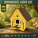Birdhouses Laser Cut SVG Bundle | Wooden Bird House Template | DIY Garden Birdhouse CNC Files | Glowforge Ready 3mm Plywood Digital Download - Image 6