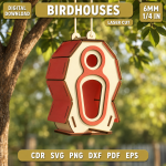 Birdhouse Laser Cut SVG Bundle, DIY Wooden Bird House Plans, Garden Decor CNC Files, Glowforge Ready Digital Download - Image 2