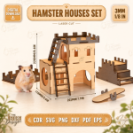 Hamster Houses Set Laser Cut SVG Bundle | Small Pet House CNC Files | Wooden Hamster Hideout Digital Download | DXF PDF EPS Glowforge Ready - Image 2