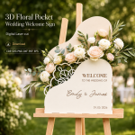 Wedding Welcome Sign SVG | 3D Floral Wedding Sign Laser Cut File | Digital Download - Image 3