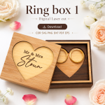 Ring Box Laser Cut File | Wedding Ring Holder SVG | Digital Download - Image 3