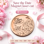 Save the Date Magnet Laser Cut File | Wedding Favor SVG | Digital Download - Image 3