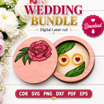 Wedding Decor Bundle SVG | Wedding Sign & Favor Templates | Laser Cut Files - Image 3