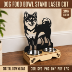 Dog Food Bowl Stand Laser Cut SVG | Elevated Pet Feeder CNC File | Wooden Raised Dog Bowl Holder Template | Pet Feeding Station DXF PDF EPS - Image 2