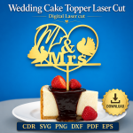 Wedding Cake Topper Laser Cut File | SVG Template | Digital Download | CDR SVG PNG DXF PDF EPS - Image 3