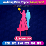 Wedding Cake Topper Laser Cut File | SVG Template | Digital Download | CDR SVG PNG DXF PDF EPS - Image 3