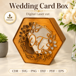 Wedding Card Box Laser Cut File | SVG Template | Digital Download | CDR SVG PNG DXF PDF EPS - Image 3
