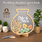 Wedding Guest Book SVG | Drop Box Guest Book Laser Cut File | Digital Download - Image 3