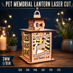Pet Memorial Lantern Laser Cut File | Dog Cat Remembrance Candle Holder SVG | Personalized Pet Loss Sympathy Gift | Wooden Memorial Lantern CNC DXF PDF EPS - Image 2