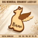 Dog Memorial Ornament SVG Laser Cut File | Pet Loss Keepsake Ornament | Personalized Dog Remembrance Decor | Rainbow Bridge Memorial Gift | CNC Glowforge Digital Download - Image 2