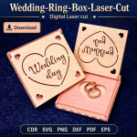 Wedding Ring Box Laser Cut File | Ring Holder SVG Template | Digital Download - Image 3