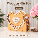 Wooden Gift Box Laser Cut File | SVG Template | Digital Download | CDR SVG PNG DXF PDF EPS - Image 3
