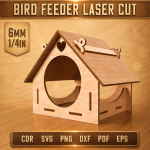 Bird Feeder Laser Cut File, Wooden Bird Feeder SVG, Garden Birdhouse CNC Template, Outdoor Bird Feeding Station DXF, DIY Plywood Feeder Plan - Image 2