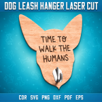Dog Leash Hanger Laser Cut File | Pet Leash Holder SVG | Dog Wall Hook CNC Template | Paw Print Key Holder DXF PDF EPS Digital Download - Image 2