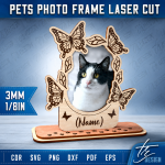 Pet Photo Frame Laser Cut File | Dog Cat Picture Frame SVG | Pet Memorial Frame DXF | Wooden Pet Portrait CNC Template - Image 2
