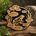 Frog Pond Layered SVG | Nature Laser Cut File | Wooden Frog Decor for Glowforge, CNC & Cricut - Image 2