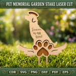Pet Memorial Garden Stake SVG | Dog Cat Remembrance Laser Cut File | Rainbow Bridge Pet Grave Marker DXF PNG PDF EPS - Image 2