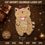 Dog Advent Calendar Laser Cut File | Christmas Pet Treat Countdown Box SVG DXF PDF | Wooden Puppy Holiday Calendar CNC Digital Download - Image 2