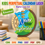 Kids Perpetual Calendar SVG | Laser Cut Montessori Calendar File | Digital Download - Image 3