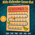 Kids Calendar SVG | Laser Cut Educational Calendar File | Digital Download - Image 3