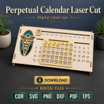 Perpetual Calendar SVG | Laser Cut Wooden Desk Calendar Template | Digital Download - Image 3