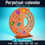 Perpetual Calendar Laser Cut File | Wooden Desk Calendar SVG | Digital Download - Image 6