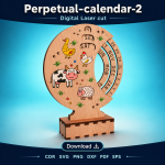 Perpetual Calendar Laser Cut SVG 2 | Wooden Calendar Template | Digital Download - Image 3