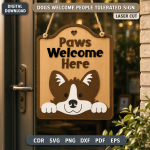 Dogs Welcome People Tolerated Sign SVG | Funny Dog Lover Laser Cut File | Pet Door Sign DXF CNC - Image 2