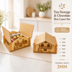 Tea Storage and Chocolate Box Laser Cut SVG | Wooden Tea Bag Organizer | Chocolate Gift Box CNC File | Digital Download DXF EPS PDF PNG - Image 2