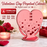 Valentine Calendar SVG 2 | Perpetual Calendar Laser Cut Design | Digital Download - Image 3