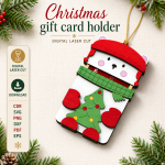 Christmas Gift Card Holder SVG | Wooden Gift Card Holder Laser Cut File - Image 3