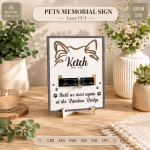 Pet Memorial Sign Laser Cut File, Dog Cat Remembrance SVG, Personalized Pet Loss Plaque, Rainbow Bridge Decor, CNC Digital Download - Image 2