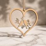 Love Birds Heart Ornament SVG, Laser Cut Bird Heart Design, Romantic Couple Ornament, Wood Hanging Decor, Valentine Gift SVG - Image 2