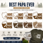 Best Dad Ever SVG Bundle | Father’s Day Gift SVG, Laser Cut Files, Cricut & Silhouette Designs, Wood Sign SVG, PNG DXF EPS