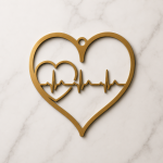 Heartbeat Heart SVG Laser Cut File, Nurse Gift, Medical Wall Decor, Heartbeat Line Art SVG, CNC DXF, Glowforge, Plasma Cut Design - Image 2