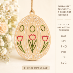 Easter Embroidery Blanks Bundle Laser Cut Files | Easter Ornament SVG DXF | Bunny Egg Embroidery Blanks | DIY Easter Decor Glowforge CNC Files - Image 2