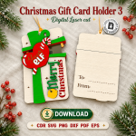 Christmas Money Holder SVG | Laser Cut Gift Card Holder | Digital Download - Image 3