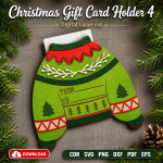 Christmas Money Holder SVG | Laser Cut Gift Card Holder File | Digital Download - Image 3