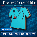 Doctor Gift Card Holder SVG | Laser Cut Medical Gift Card Holder | Doctor Appreciation Gift | CDR SVG PNG DXF PDF EPS - Image 3