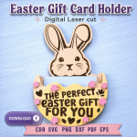 Easter Bunny Gift Card Holder SVG | Laser Cut Easter Gift Template | Digital Download - Image 3