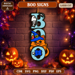 Halloween Ghost Door Signs SVG | Spooky Boo Porch Decor Laser Cut File | Haunted Welcome Sign DXF CNC Digital Download - Image 2
