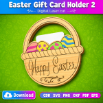 Easter Bunny Gift Card Holder SVG | Laser Cut Easter Gift File | Digital Download - Image 3