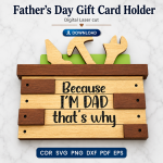 Dad Gift Card Holder SVG | Father's Day Laser Cut Gift File | Digital Download - Image 3